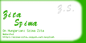 zita szima business card